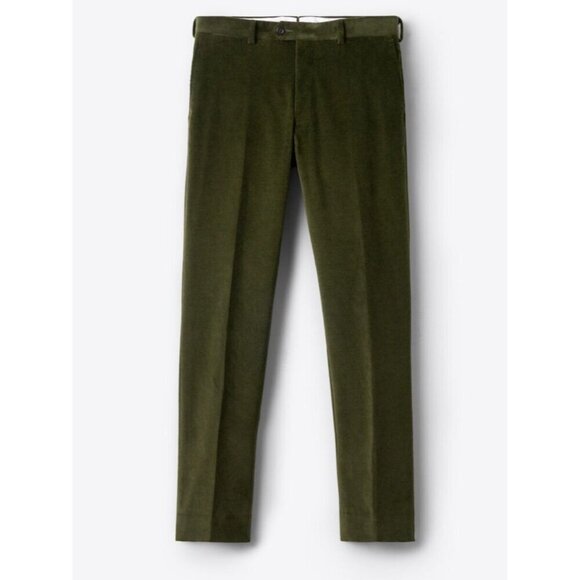 The Proper Clothing Corduroy Stretch Dress Pant Cotton Olive Green Size 36/29 - Picture 4 of 11